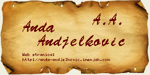 Anda Anđelković vizit kartica